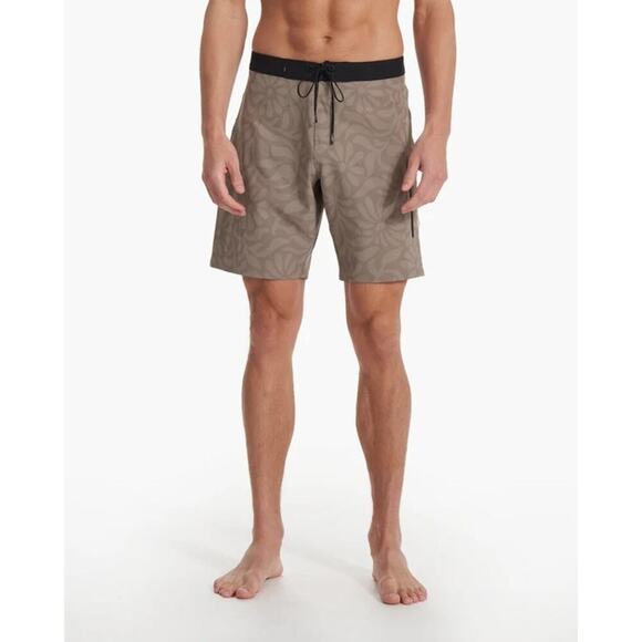 Vouri Men's Brown Taupe Rob Machado Collaboration Infinity Boardshorts Size 36 - Picture 1 of 9